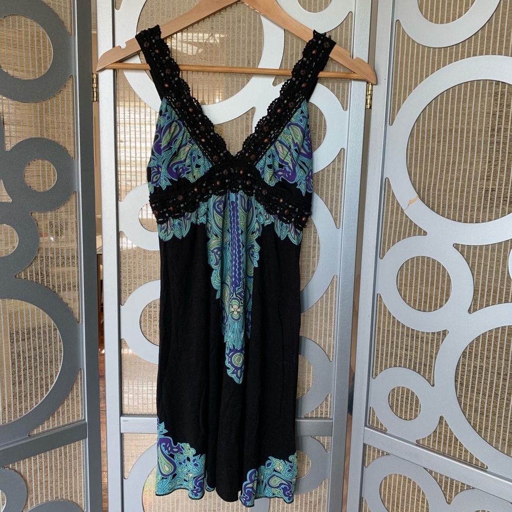 Free People peacock beaded dress